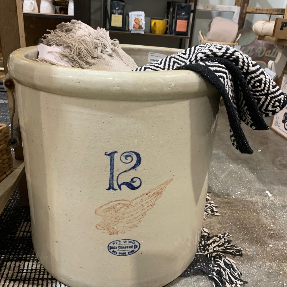 Red Wing Crocks not just for gardening and pickling now!  Great decor anywhere!